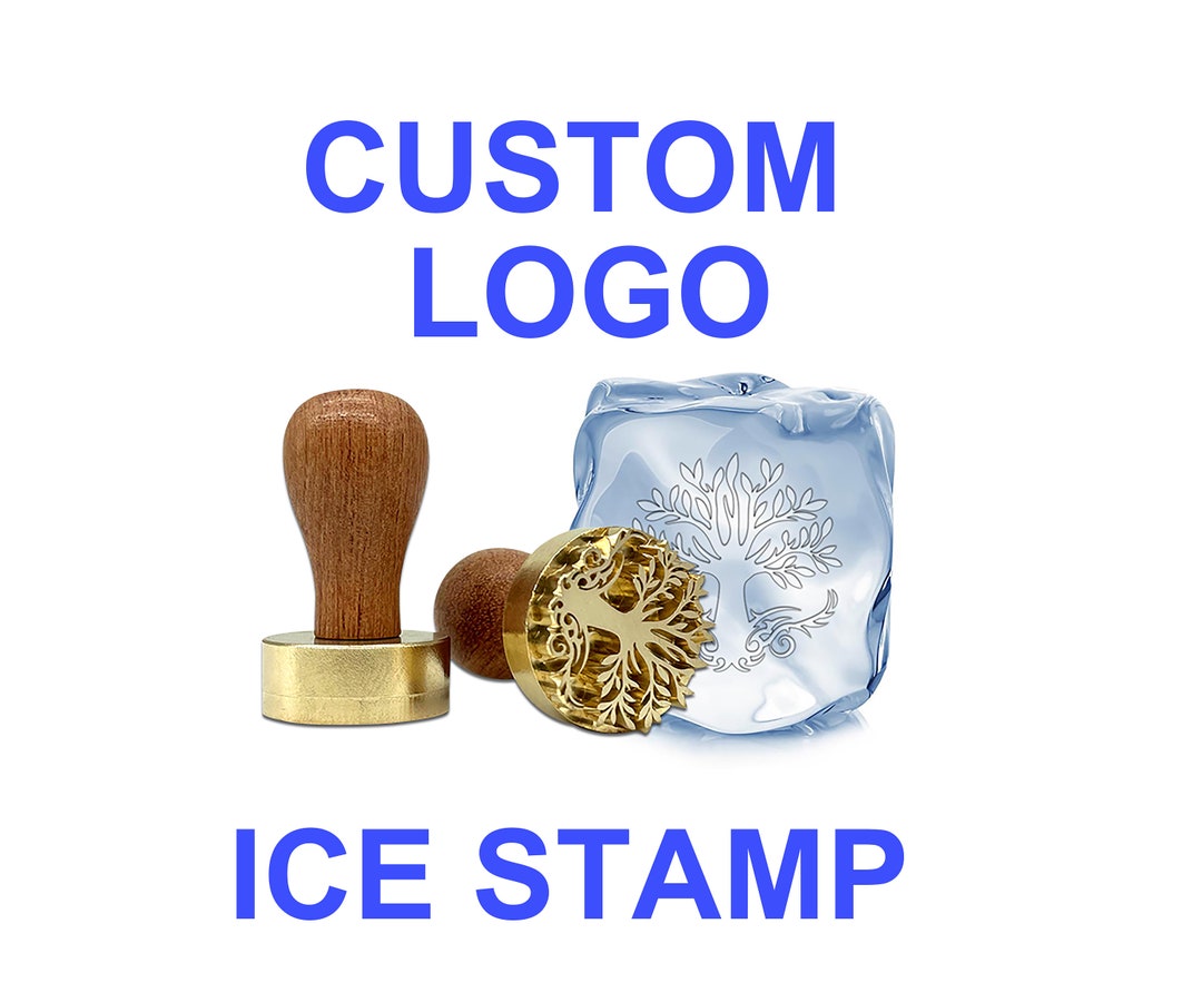 Custom Ice Stamp in Brass Logo Embosser Whisky Ice Cube Personalized