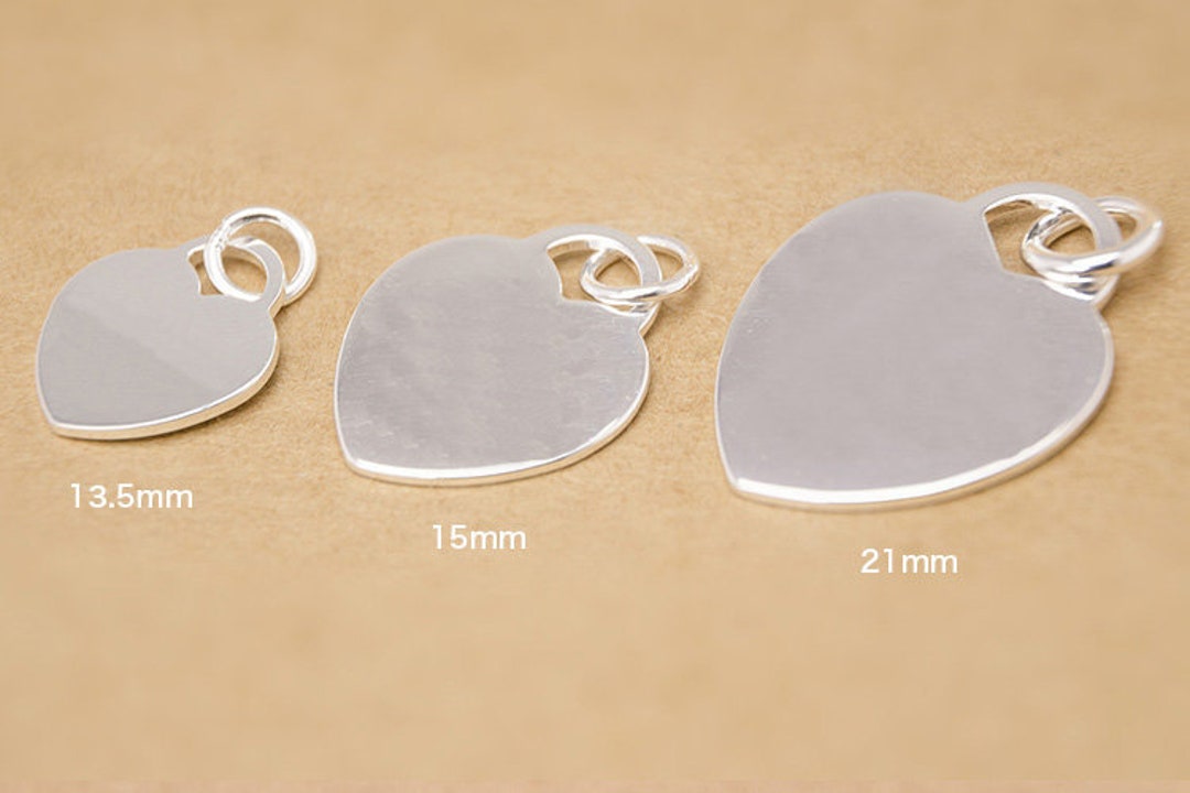 5 Sterling Silver Heart Stamping Blanks Pendants 925 Discs 13.5mm 15mm 21mm Hand Polished Blank