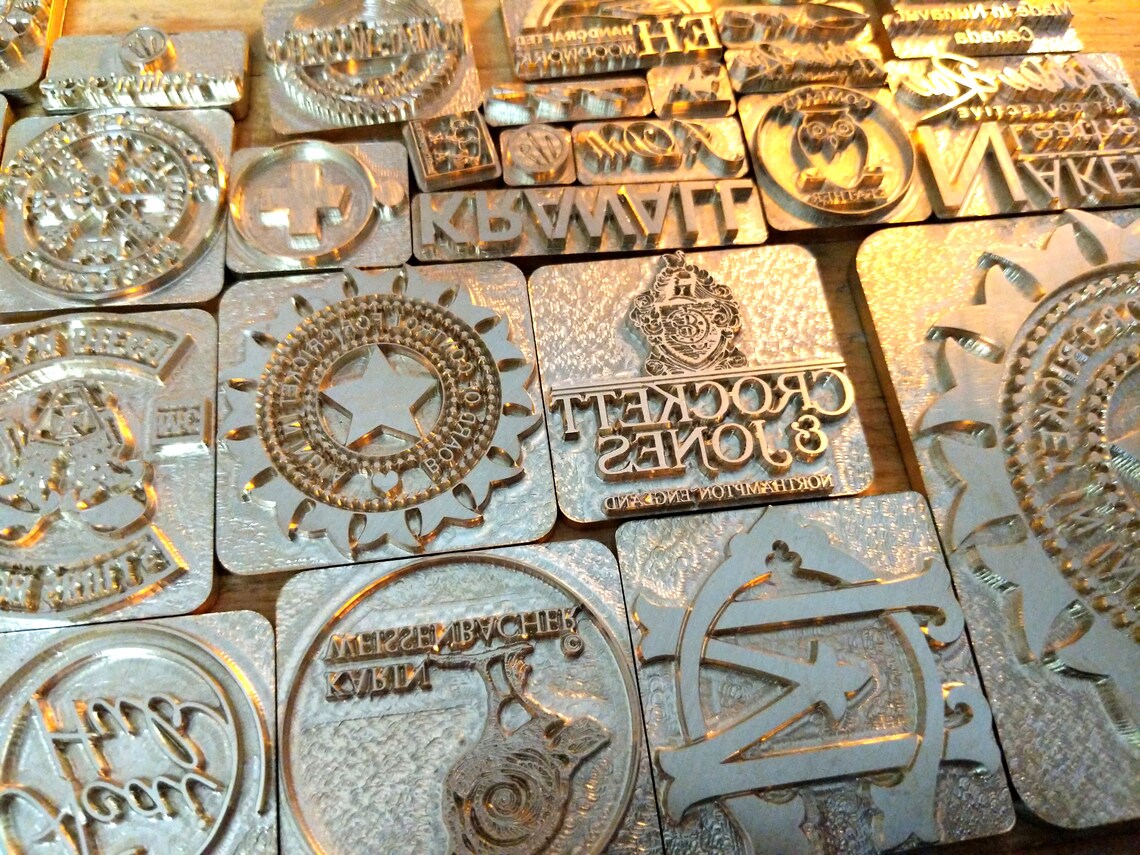 Custom Embosser leather stamp create your logo brass seal Etsy