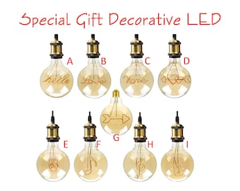 9 style edison Decorative Downlight LED light bulb Industrial 220V 110v 4w light bulb christmas decor love gift music Modern Radio led