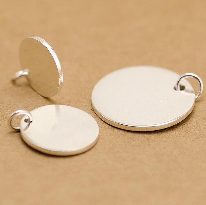 5 Sterling Silver Stamping Blanks Pendants 925 Discs 15mm 18 Etsy