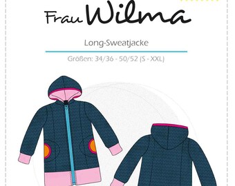 Frau Wilma Sweatjacke Schnittmuster Farbenmix Papierbogen