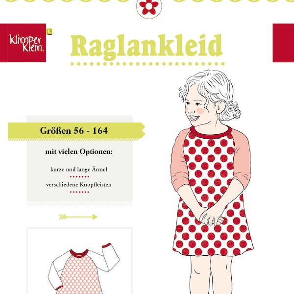 Raglankleid Schnittmuster Farbenmix Papierschnittbogen