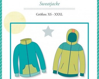 Mister Sky Men's Sweat Jacket Sewing Pattern Color Mix Paper Cut Sheet