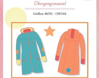 Shiva children's coat sewing pattern color mix paper cut sheet