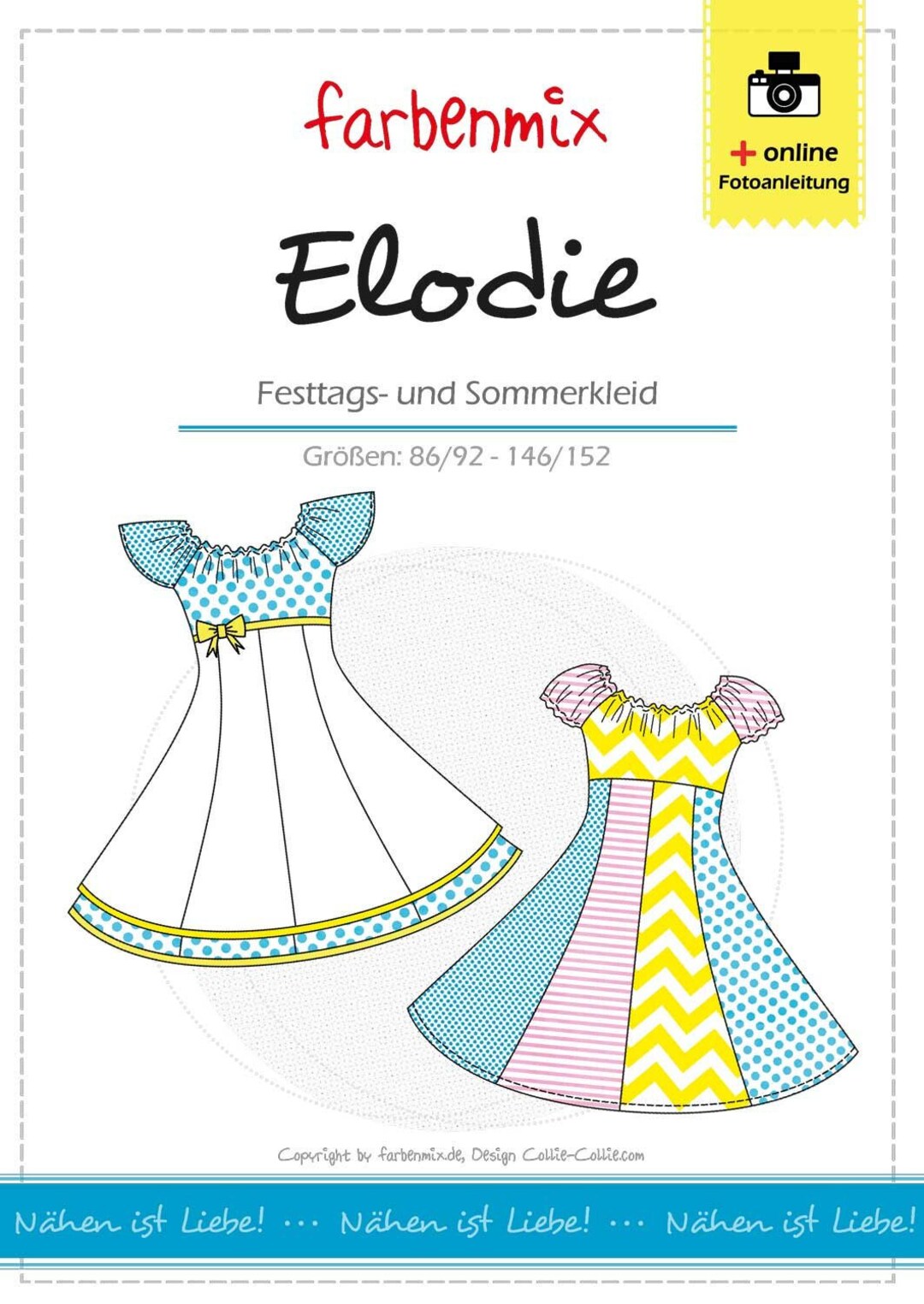 Elodie Rotary Dress Cut Pattern Color Mix Paper Bow German - Etsy