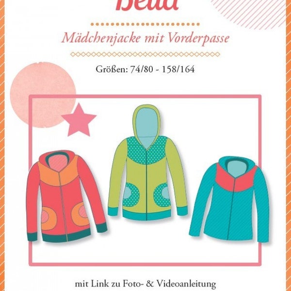 Bella Mädchen Sweatjacke Schnittmuster Farbenmix Papierschnittbogen