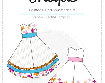 Unique party dress sewing pattern color mix paper sheet