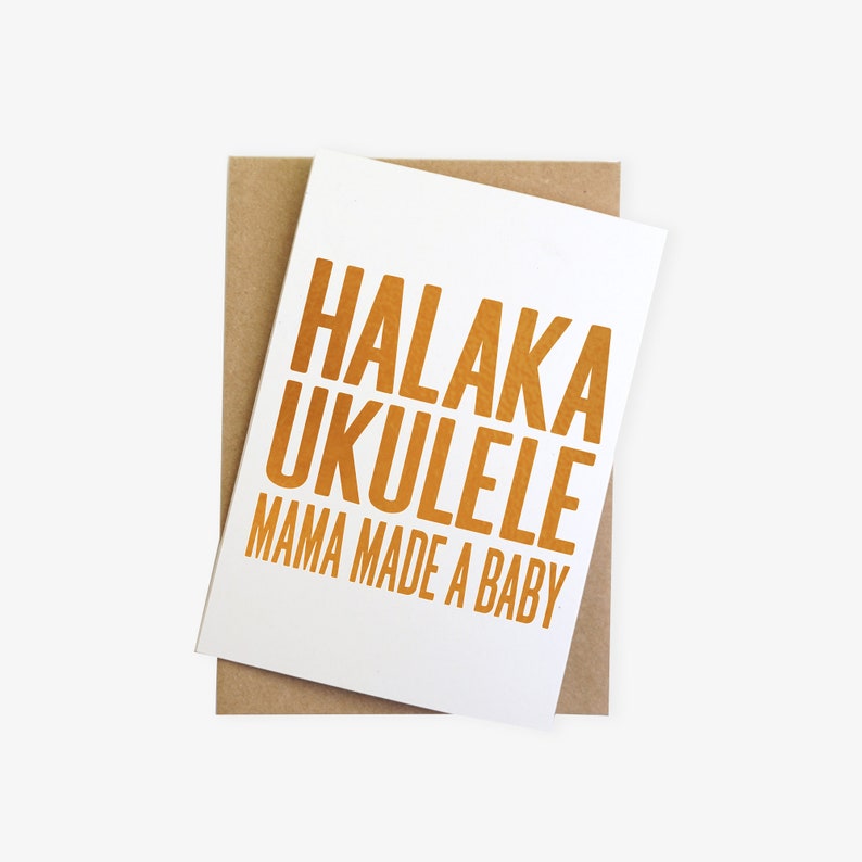 Halaka Ukulele Mama Made A Baby First Mother/'s Day Card