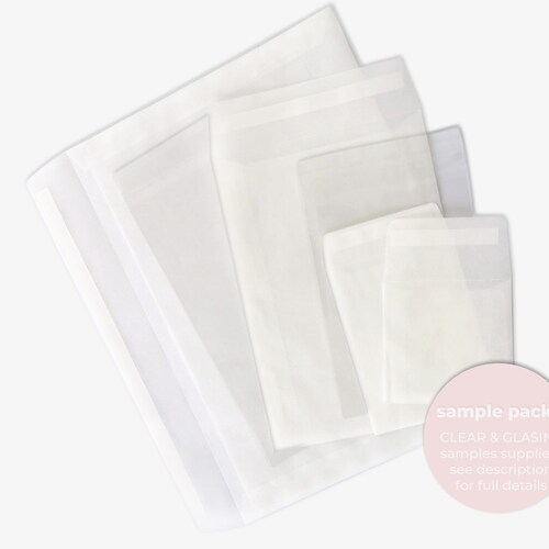 SAMPLE PACKS Glassine Envelopes Clear Biodegradable Self Etsy UK