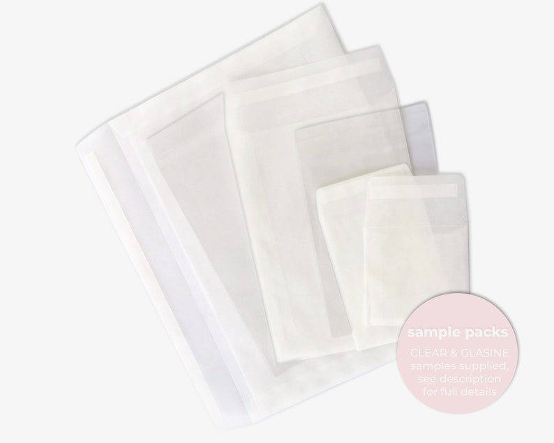 SAMPLE PACKS Glassine Envelopes Clear Biodegradable Self Etsy UK