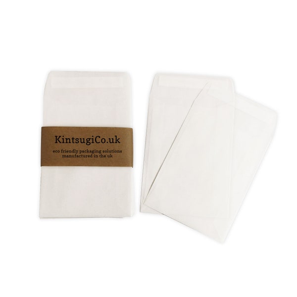 Packs of 50 x Glassine Envelopes Peel & Self Seal Wedding Seed Confetti Glassine Bags