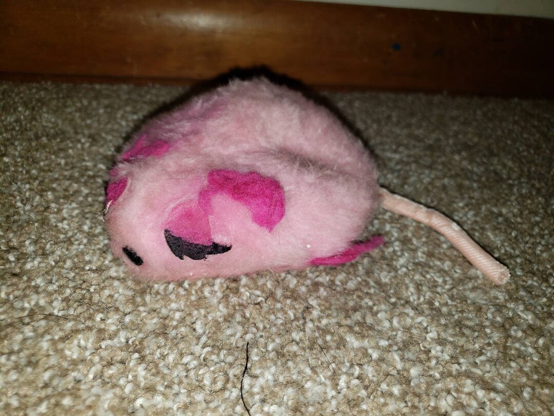 Vintage Dakin Pillow Pets Mod Pink Mouse Etsy