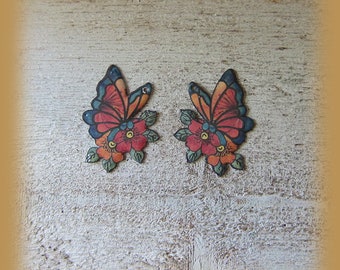 2 enameled copper charms