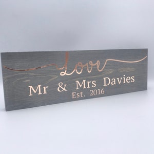 Personalised Wooden Mr and Mrs Sign Unique Wedding Present - Etsy