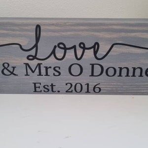 Personalised Wooden Mr and Mrs Sign Unique Wedding Present - Etsy