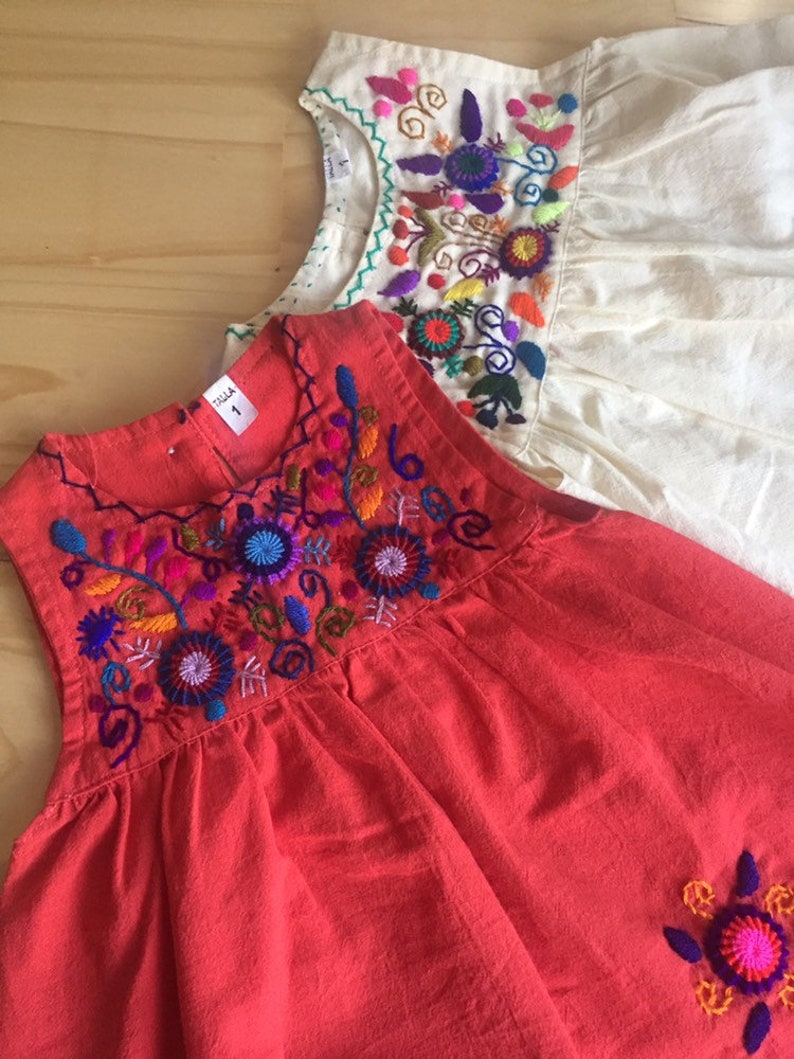 Set of two Guatemalan Girls Embroidered Sundress Size 1