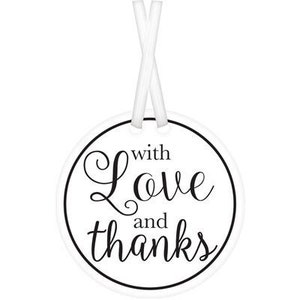 Gift Tags x 25 White Party Wedding Favours Thank You With Love