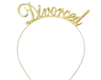 Divorce Party Headband Gold Metal Funny Divorced Gift Decorations Supplies