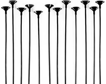 12 soportes de plástico para globos, palitos y vasos, para decoración de fiestas de cumpleaños y bodas