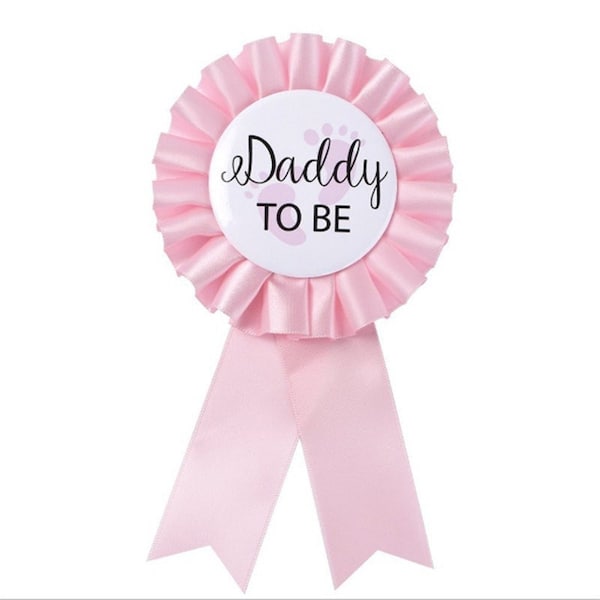 Daddy To Be Badge Gift Pink Gender Reveal Baby Shower Party Its a Girl Favours