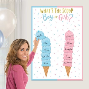 Gender Reveal Baby Shower Party Game Boy or Girl Voting Vote Board Tally