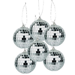 Mini Disco Balls Silver x6 Hanging Party Decorations Supplies Dance Stage Mirror