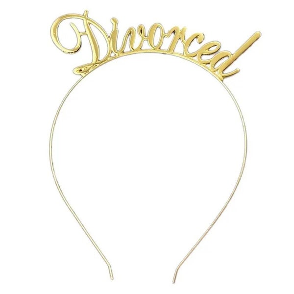 Divorce Party Headband Gold Metal Funny Divorced Gift Decorations Supplies