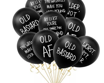 Happy Birthday Party Decorations Rude Balloons Funny Joke Novelty Gift Old Age