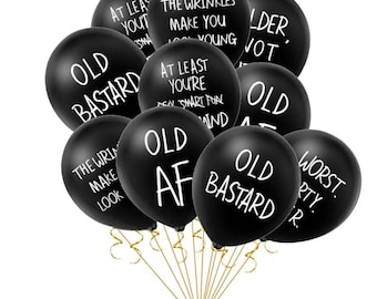Decoraciones para fiestas de feliz cumpleaños Globos groseros Broma divertida Regalo novedoso Vejez