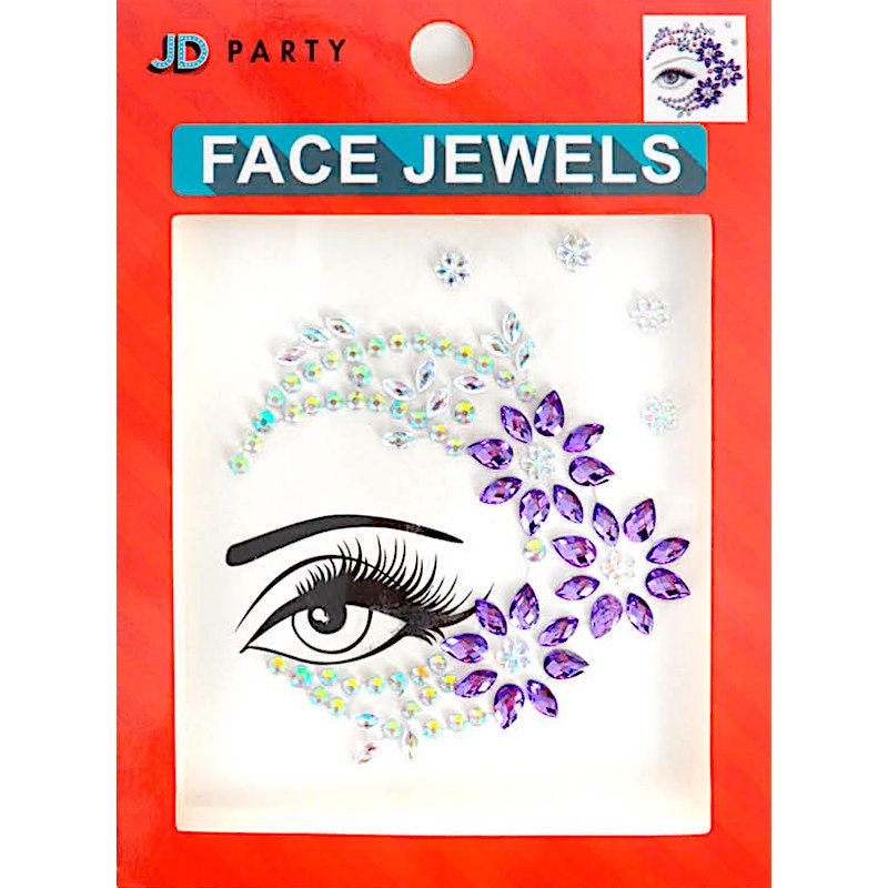 Rhinestone Face Jewels Adhesive Stick on Face Jewels Sticker Rave