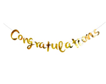 Herzlichen Glückwunsch Banner Gold Verlobungsfeier Happy Abschluss Dekorationen