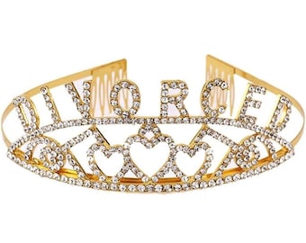 Divorce Party Tiara Gold Metal Funny Divorced Gift Decorations Supplies