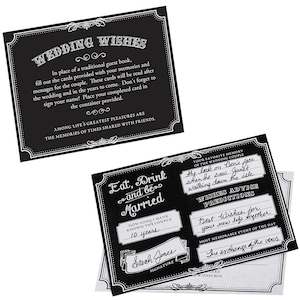 Hochzeit wünscht Karten Gästebuch Alternative Hinweise für die Braut und den Bräutigam