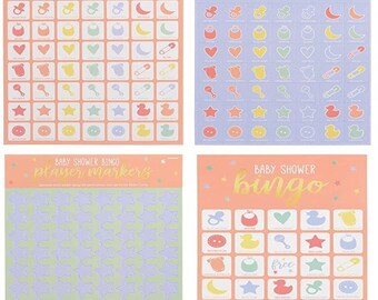 Baby Shower Party Games Activity Bingo Sheets Cards
