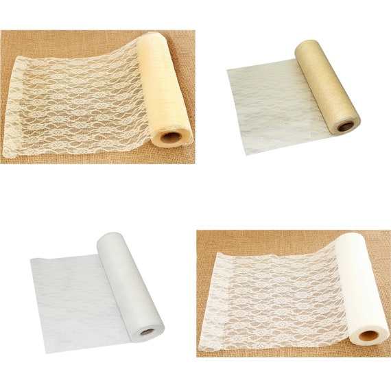 10 metre roll Ivory 30cm extra wide Lace Net Roll