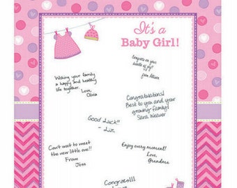 Baby Shower Guest Book Wishes Its A Girl Memory Keepsake Party Games