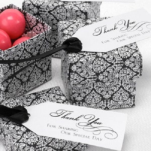 Wedding Favour Tags x25 White Thank You Gift Labels Party Decorations Accessory