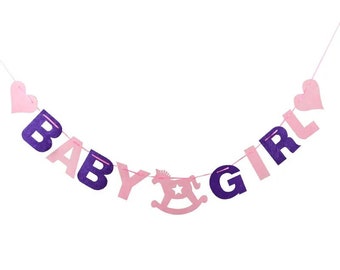 Baby Shower Decorations Its a Girl Banner Pink Hanging Bunting Party Supplies