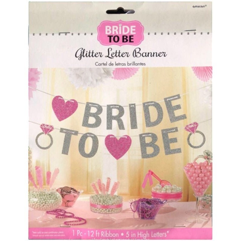 Pre-strung Bride To Be Banner - NO DIY - Gold Glitter Bachelorette
