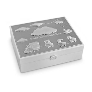 Baby Keepsake Box Eerste tand Haarkrul Fotogeheugenopslag Zilver Cadeau pasgeborene