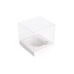 Cupcake Boxes x 10 Single Individual Cup Cake Clear White Decorations Supplies