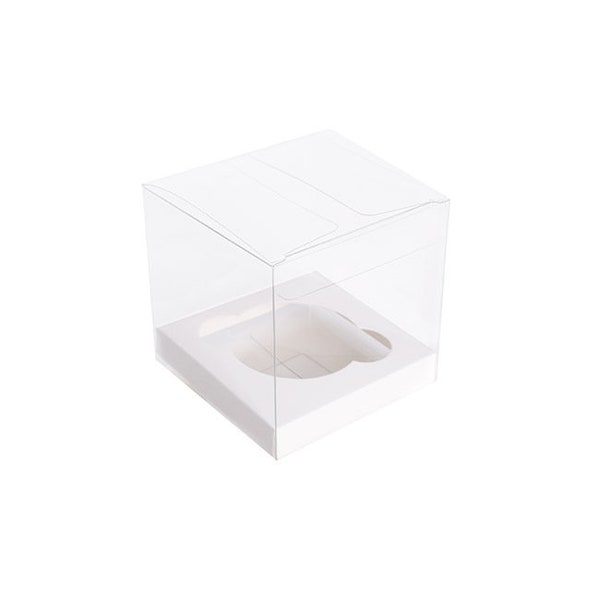 Cupcake-Boxen x 10 einzelne einzelne Cup Cake klare weiße Dekorationen Lieferungen