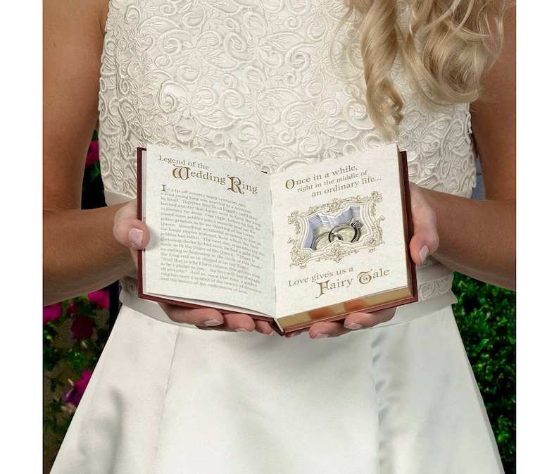 Wedding Ring Book Bearer Pillow Alternatives Fairytale Ceremony Supplies Decor image 4