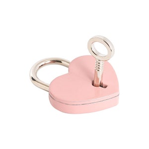 Pink Heart Padlock With Key Love Shape Lock for Wishing Well Luggage ...