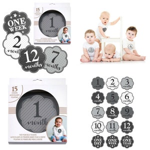 Cartes jalons bébé autocollants première année photo mois âge accessoire rond cadeau nouveau-né