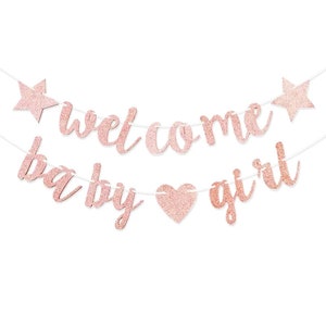 Benvenuto Baby Shower Its a Girl Decorazioni per feste rosa Striscioni sospesi Forniture