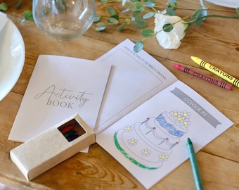 5x Hochzeit Malbücher Buntstifte für Kinder Kids Pack Favors Geschenke