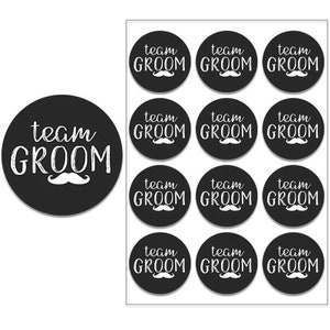 Team Groom Stickers x12 Bucks Stag Bachelor Party Night Wedding Decoration Gifts