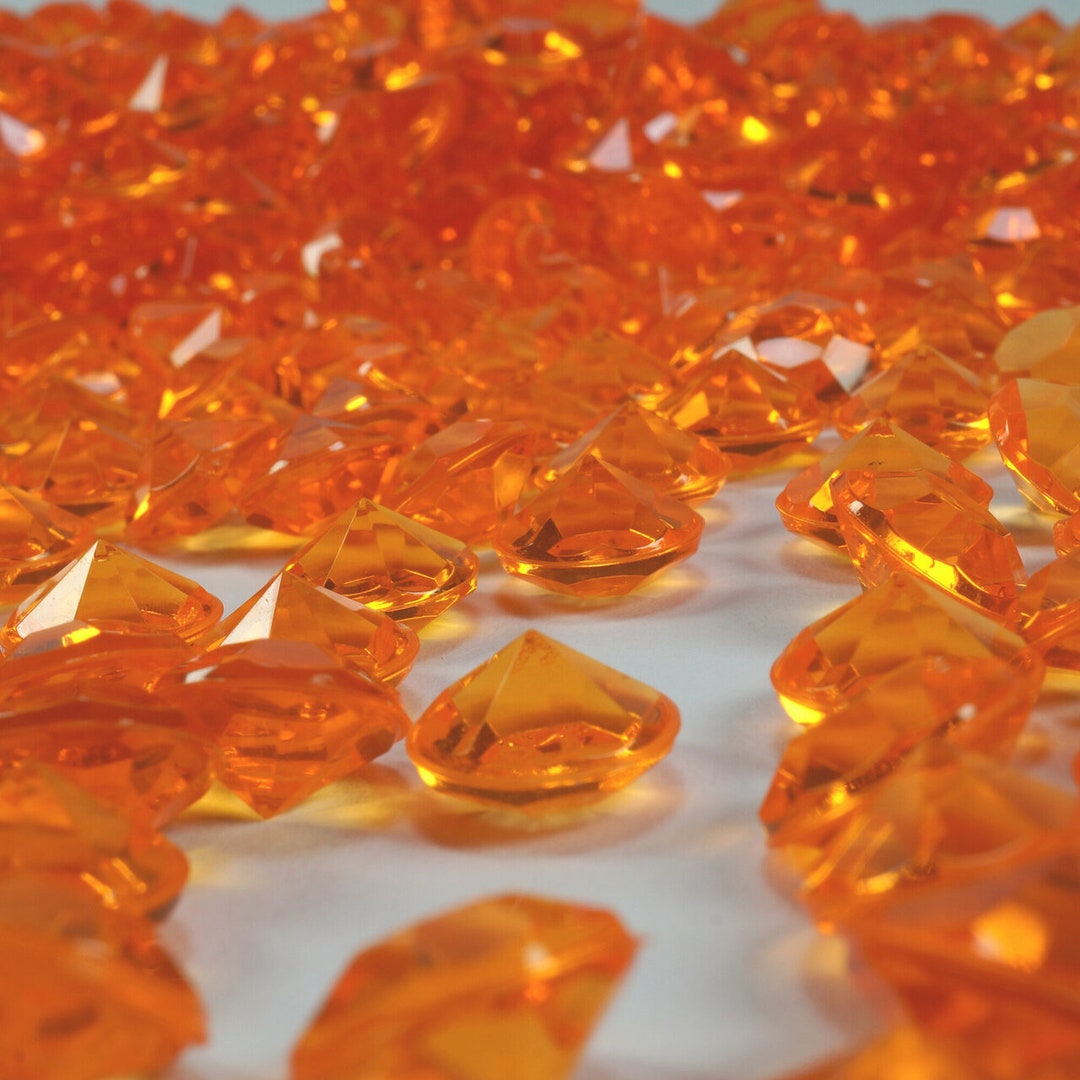 Table Scatters Wedding Decorations Orange 10mm Acrylic Diamond Etsy